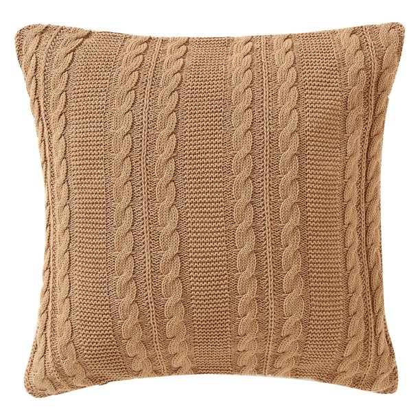 VCNY Home 18" x 18" Camel Cotton Throw Pillow
