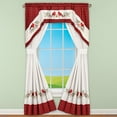 thumbnail image 5 of Plaid and Cardinal Embroidered Polyester Window Curtains, 5 of 5