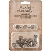 Idea-Ology Brad Fasteners .5" 24/Pkg-Antique Nickel Numbers