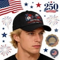 thumbnail image 5 of US 250th Anniversary Print Casual Cap, America 250 Hat with Bold Graphic, Usa 250Th Anniversary Classic Fit, America 250th Anniversary Hat for Patriotic Occasions, Black, 5 of 8