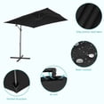 thumbnail image 3 of Sonerlic 8.2 x 8.2ft Patio Offset Umbrellas Outdoor Hanging Market Patio Umbrella, 50+ UV Protection Cantilever Outside Umbrellas for Yard, Pool and Deck,Black, 3 of 5