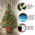 thumbnail image 3 of 3' Épicéa Crestwood Moitié Tree avec Poils Argentés, Cônes, Baies Rouges, Paillettes dans un Panier avec 50 LEDs Blanc Chaud à Piles, 3 of 4