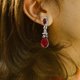 thumbnail image 4 of Vintage Earring Clips No Pierced Ear Clips Earrings Women Long Earrings (Red), 4 of 4