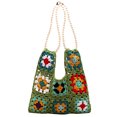 thumbnail image 1 of Bolso de hombro de ganchillo para mujer bolso tejido bohemio bolso tejido floral ahuecado, 1 of 9