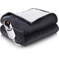 thumbnail image 2 of Electric Blanket 72"x84" Full Size Heated Blanket with 6 Heat Settings & 10 Hours Auto-Off,Thickened Flannel and Sherpa Warm Blanket for Full Body-Dark Gray, 2 of 6