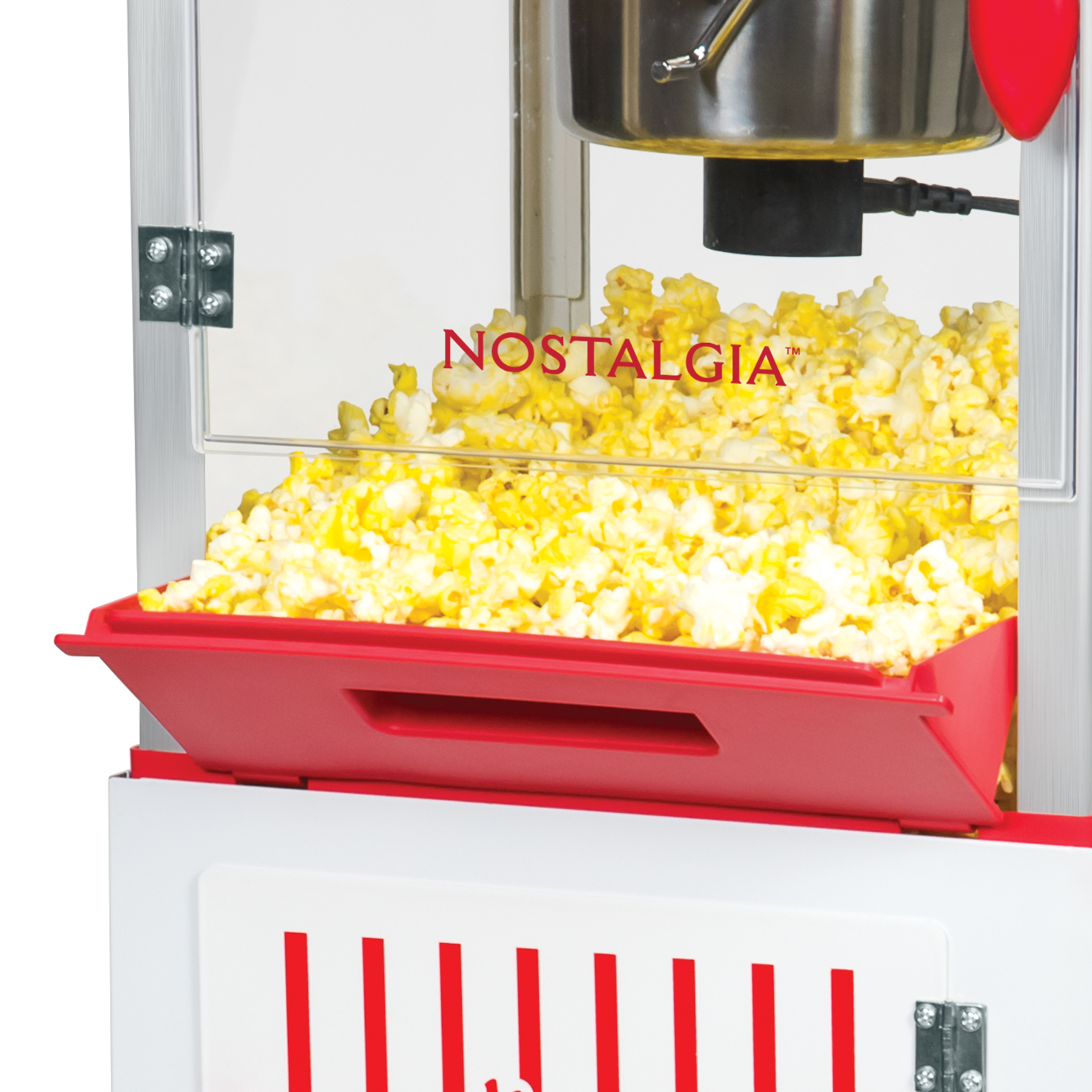 Nostalgia 2.5 oz Popcorn Cart, Makes 10 Cups, 48 in Tall, Red, White, CCP399 - image 4 of 6
