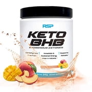 RSP Keto BHB Exogenous Ketones, Energy Boost, Focus Powder, Peach Mango, 16s