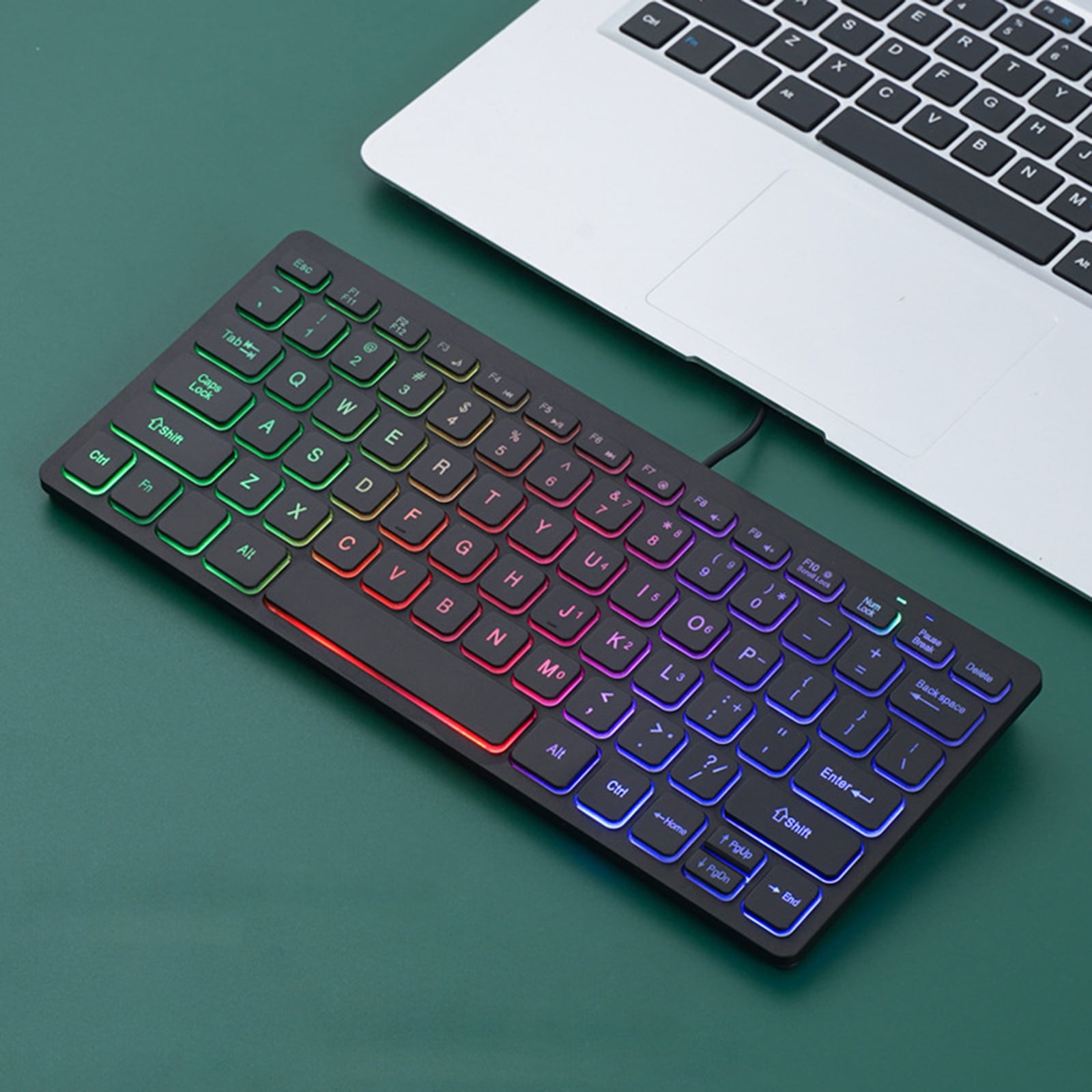 Thin Keyboard with Adjust LED Backlight Translucent Keycaps Quiet to Operate for Students and Professional