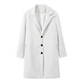 thumbnail image 3 of Men's Casual Trench Coat Slim Fit Notched Collar Long J Single Peacoat (White L), 3 of 4