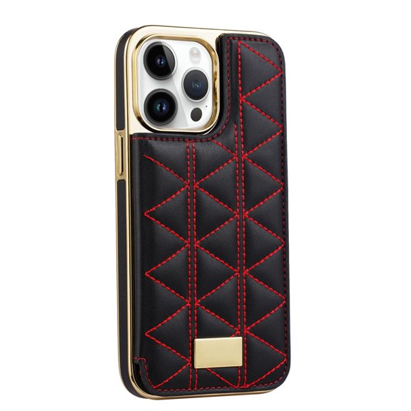 Case For IPhone 16/16 Pro Max/16 Pro/16 Plus, Card Holder Metal Magnetic Cover PU Wallet Leather Shell Kickstand Drop Protection Case
