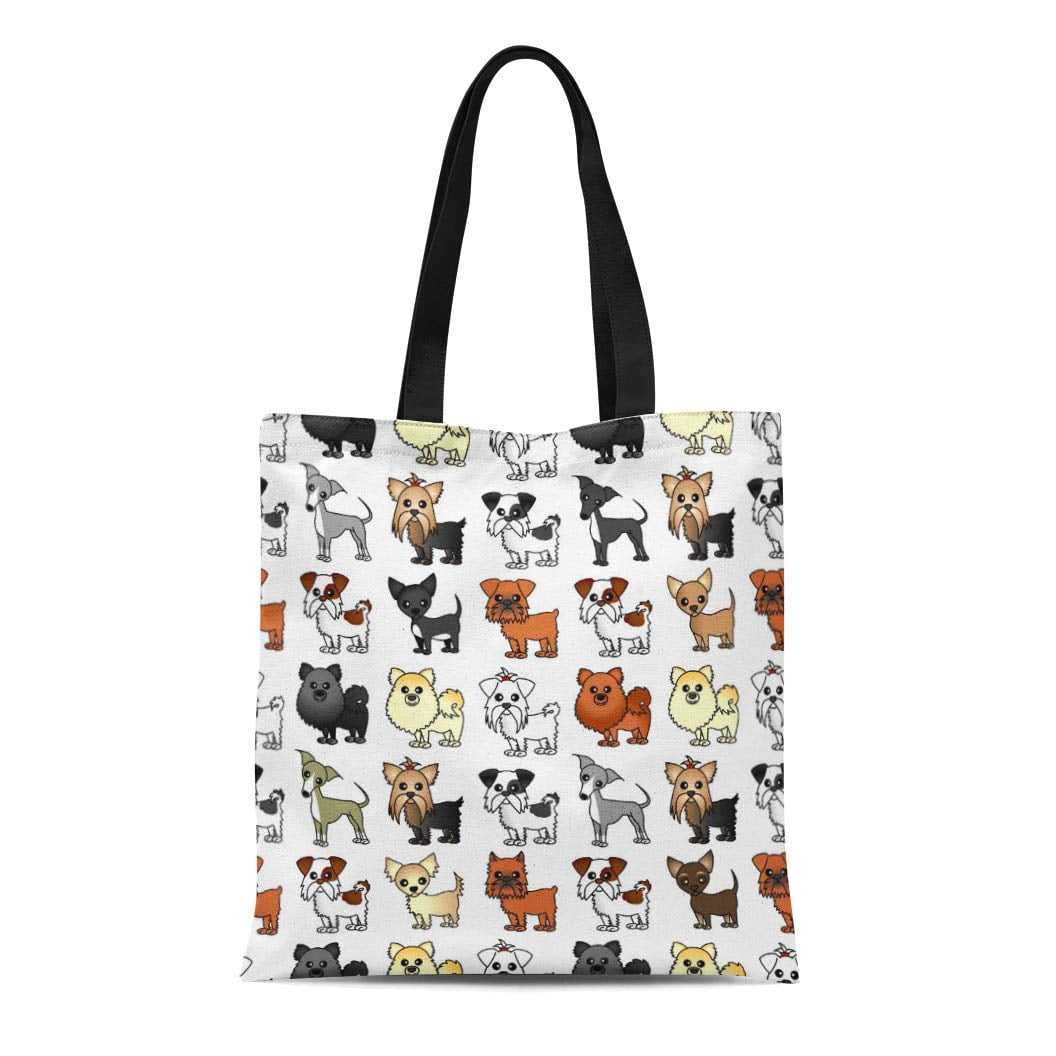ASHLEIGH Canvas Tote Bag Lover Cute Toy Dog Pattern Chihuahua ...