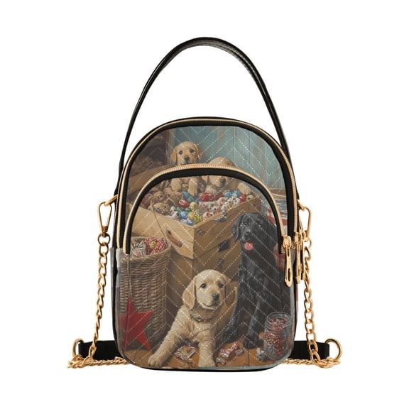 YAZAOO Cross Body Fashion Shoulder Waist Purse Bags Puppies Play with Toys Pocket Handbags