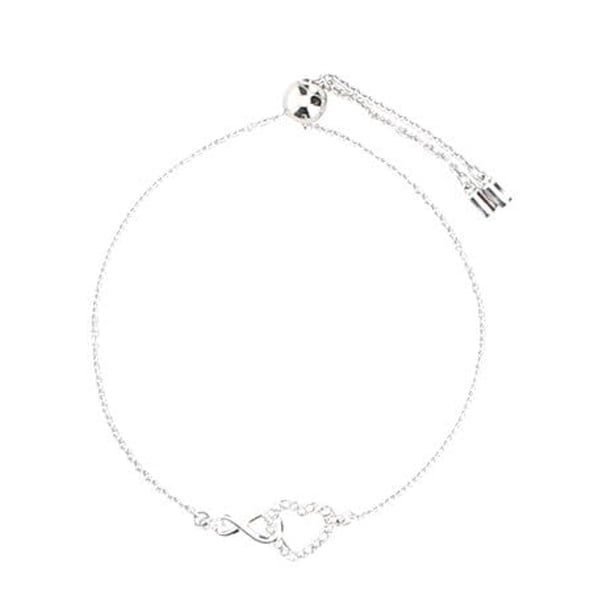 Pulsera Swarovski Infinity Heart con Cristales Blancos y Baño de Rodio