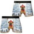 thumbnail image 3 of Playful Brussels Griffon Welcomes Winter Snowy Day with Cardinal Bird All Over Print Boxer Briefs Underwear for Men Dad Griff Dog Lover - 12017, 3 of 6