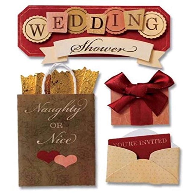 Karen Foster 472 Wedding Shower Design Scrapbooking Stacked Sticker, 12 by 12"