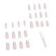 thumbnail image 4 of 24 piezas de uñas postizas transparentes con diamantes rotos y perlas de manicura de mariposa azul tridimensional con pegatinas de uñas largas terminadas, 4 of 5