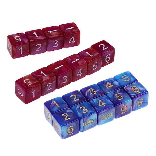 20 Dados D6 de Acrílico Hugo para Mazmorras y Diversión de Entretenimiento