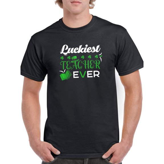Luckiest Teacher Ever T-Shirt Men -Image by Shutterstock, Male 5X-Large