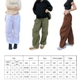 thumbnail image 3 of (Video disponible) Bolsillos para ropa de trabajo de calle Green S, leggings, pantalones casuales sueltos, pantalones rectos básicos simples de color sólido neutro estilo BF, 3 of 8