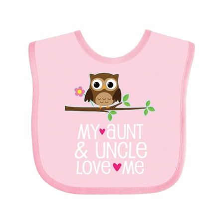 

Inktastic Niece Owl My Aunt and Uncle Love Me Gift Baby Girl Bib