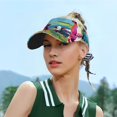 thumbnail image 5 of Daiia Pop Art Colorful Cows Pattern Sport Sun Visor Hats Visor Cap Adjustable Empty Top Baseball Cap Cotton Ball Caps for Women and Men, 5 of 7