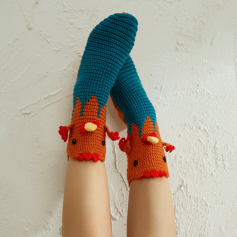 Cathery Funny Animal Socks for Women Novelty Crocodile Floor Socks  Christmas Creative 3D Chameleon Knit Sock Funky Shark Socks 