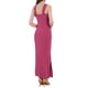 thumbnail image 3 of Vestido de cóctel sin mangas con cuello halter para mujer Hobemty, con abertura en el dobladillo, vestido maxi ajustado 2XL en rojo rosa, 3 of 5