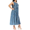thumbnail image 4 of Sakkas Liza Women's Casual Summer Maxi Caftan Sleeveless Dress Boho w/Pockets Nice - Grey - One Size, 4 of 5