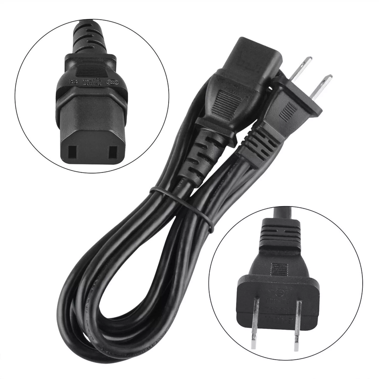 New AC Input Power Cord Outlet Socket Cable Plug Lead Replacement for Sharp LC-70UQ17U 70" LC-80UQ17U LC-80LE650U 80" LC-60LE857U LC-60LE650U 60" LED Smart HD TV