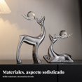 thumbnail image 3 of Abbraccia Decoración de ciervo de lujo moderno, figura cerámica, escultura creativa de la fortuna para sala, mueble TV, recibidor, 3 of 6