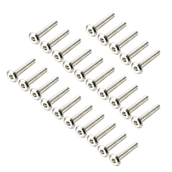 M6x35mm Hex Screws Bolts Carbon Steel Nickel Plated 25 Pack