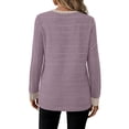 thumbnail image 6 of WIHOLL Long Sleeve Shirts for Women Fall Sweaters Fashion Color Block Crew Neck Pullover Tops 2026 Winter Lightweight Women's Sweaters, 6 of 11