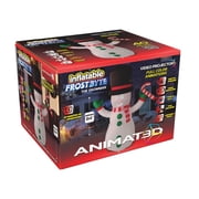 FrostByte Inflatable Talking Animated 7 Foot Snowman with Built in Projector & Speaker Plug'n Play for Outdoor Use
