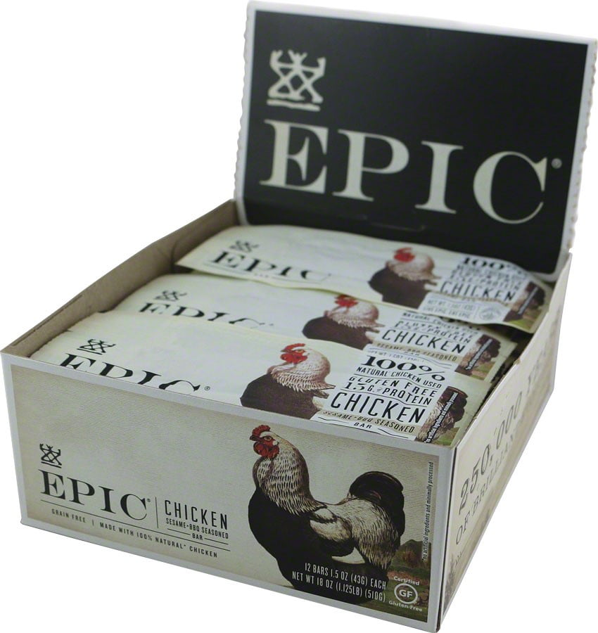 Epic Chicken Snack Bar, BBQ Seasoned Chicken Sesame, 1.5 Oz