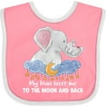 thumbnail image 3 of Inktastic My Noni Loves Me to the Moon and Back Elephant Family Boys or Girls Baby Bib, 3 of 4