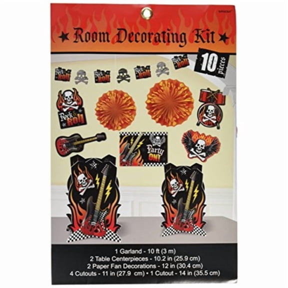 Rock On Skull and Flames Room Decorating Kit (10pc)