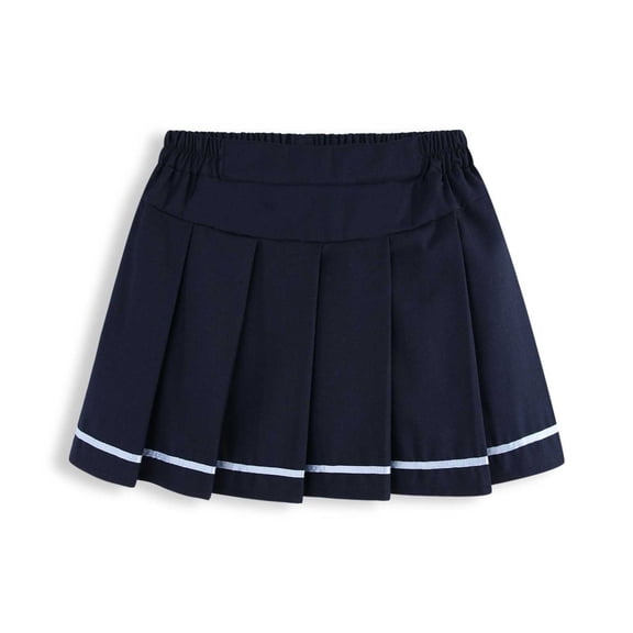 ATORRE Girl's Tennis Skirt 2026 Back to School Preppy Casual Fashion Color Block Versatile Pleated Skirt with Liner for Daily Wear Navy 12-13 Years