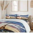 thumbnail image 6 of Ambesonne Eiffel Tower Duvet Cover Sets, Sunrise Scenery, 2-Queen, Navy Yellow Green, 6 of 7