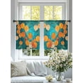 thumbnail image 4 of Orange Leaf Sheer Curtains for Living Room Bedroom Abstract Oil Painting Branch Turquoise Sheer Curtains 54 Inch Long 2 Panels Set Light Filtering Curtain Window Treatments Drapes for Dining Room, 4 of 6