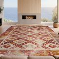 thumbnail image 2 of Design&I 2'x3' Washable Doormat Ultra-Thin & Non-Slip Skid-Resistant Boho Throw Vintage Lattice Geometric Border Southwestern Ru Door for Entryway, Indoor, 2 of 7