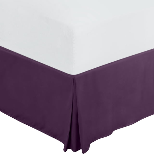Falda de cama Utopia Bedding Queen Soft con pliegues cuádruples, color morado