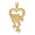 thumbnail image 4 of Auriga Fine Jewelry 14K Yellow Gold and Rhodium D/C Frog in Heart Pendant for Women, 4 of 6