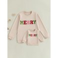 thumbnail image 4 of Mommy and Me Matching Sweatshirts Letter Embroidery Crew Neck Long Sleeve Pullover Tops Casual Streetwear, 4 of 10