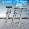 thumbnail image 3 of Adaptador de punta de enchufe, 3 piezas/juego, adaptador de enchufe de 1/4 pulg., juego de adaptador de enchufe de barra de extensión de potencia, ultra sensible, 3 of 9