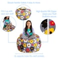 thumbnail image 3 of Posh Creations Stuffable Organizing Cover Only, Chair,Canvas, Kids, 3ft, Gray Floral, 3 of 3