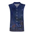 thumbnail image 5 of GXIPO Women's Sleeveless Blouses Stripe Button Down Shirts Collared Tank Top V Neck Work Shirt Navy S, 5 of 6
