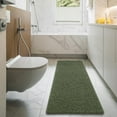 thumbnail image 3 of Softlife Luxury Soft Bathroom Non-Slip Rug Shaggy Bath Mat,24"x36",Olive Green, 3 of 6