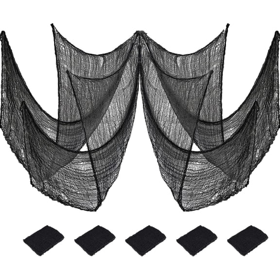 Halloween Gauze Cloth Decorative Cheesecloth Fabric for Mantel Table Door Wall Staircase Party Display 30 x 72 Inch 5 Pack