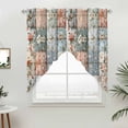 thumbnail image 5 of Elegant Spring Floral Kitchen Window Curtains, Swag Curtains Valance for Bedroom Living Room Bathroom, Summer Botanical Plaid Farmhouse Rod Pocket Window Curtain Block Drapes 2 Panels 28"x36", 5 of 9