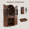 thumbnail image 2 of Virans 71" Tall Arched Kitchen Pantry Storage Cabinet,6-Tier Large Storage Cabinet with 2 Doors,Adjustable Shelves & Drawer for Living Room,Dining Room,Kitchen,Walnut, 2 of 11